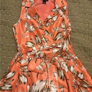 Jessica Howard Floral Mini Dress - Coral and White